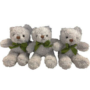 Fluffuns Teddy Bear Plush Cute Teddy Bears Stuffed Animals 3 Pk of Stuffed Grey